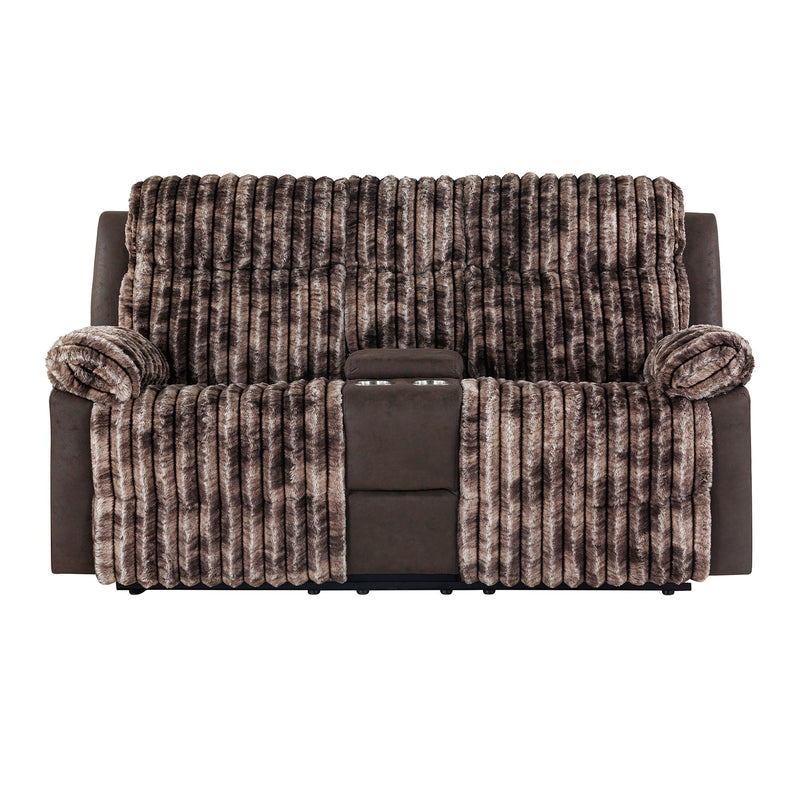 Bruni - Console Reclining Loveseat With Manual Recline - R&R Furniture Gallery (Fountain Valley, CA)