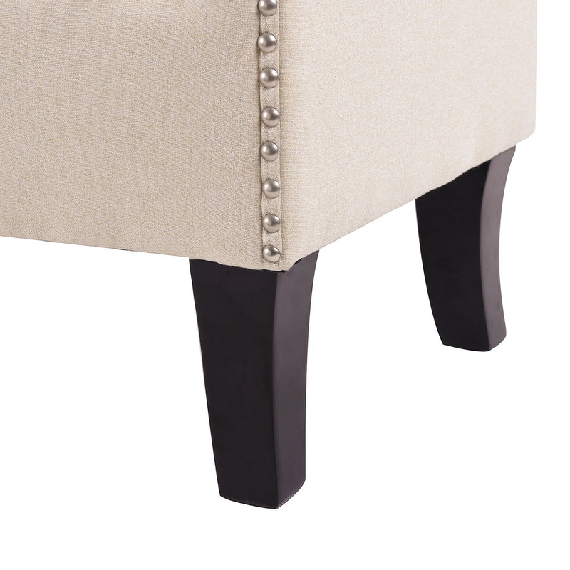 Kathy - Roll Arm Entryway Accent Bench - Sky Neutral Beige - R&R Furniture Gallery (Fountain Valley, CA)