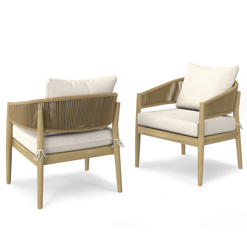 Bayshore - Outdoor Conversation Chair (Set of 2) - Natural - R&R Furniture Gallery (Fountain Valley, CA)