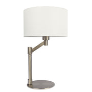 Horizon - Table Lamp With On / Off Switch Curved Base Linen Shade - Brushed Nickel / Silver / White - R&R Furniture Gallery (Fountain Valley, CA)