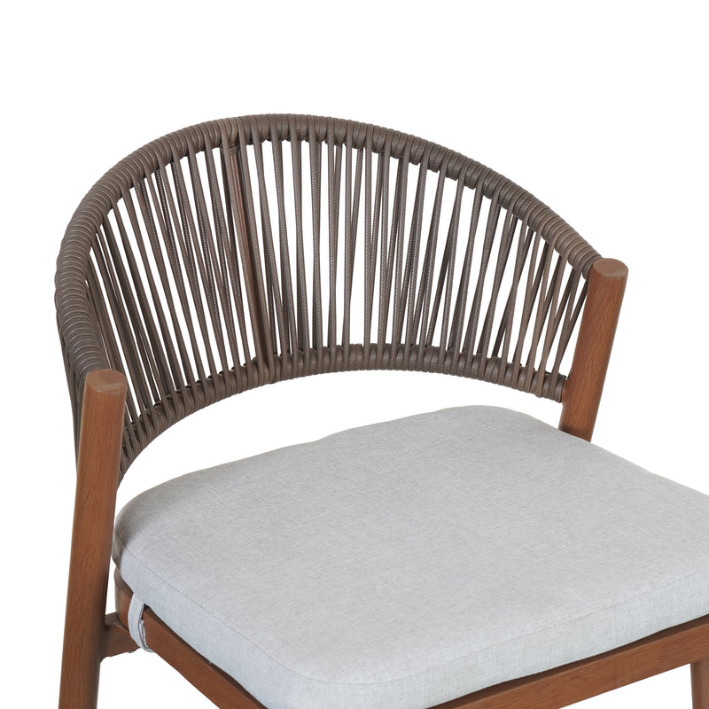 Outdoor 26" Counter Height Metal Frame Counter Stools With Scallop Shaped Backrest & Water Resistant Cushions - R&R Furniture Gallery (Fountain Valley, CA)