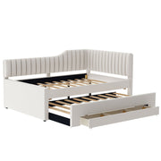 Upholstered Daybed With Trundle And 3 Drawers - R&R Furniture Gallery (Fountain Valley, CA)