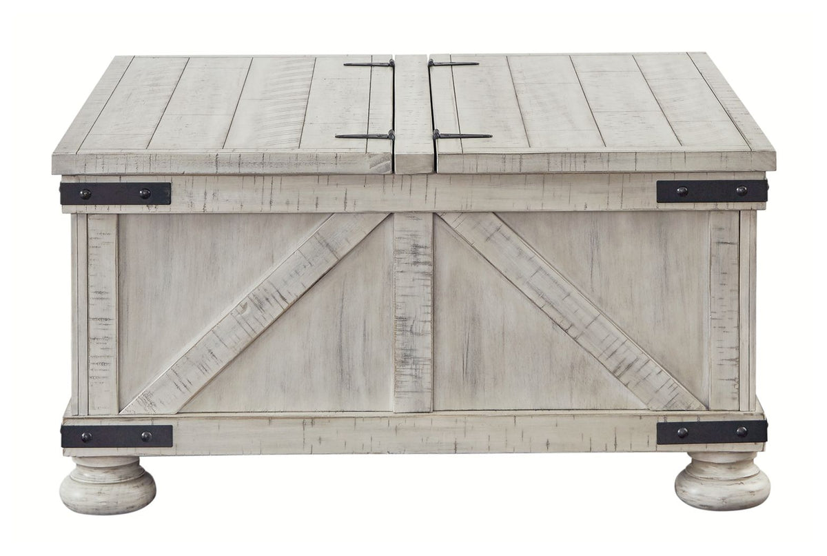Carynhurst - Cocktail Table with Storage - Whitewash - R&R Furniture Gallery (Fountain Valley, CA)