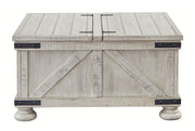 Carynhurst - Cocktail Table with Storage - Whitewash - R&R Furniture Gallery (Fountain Valley, CA)