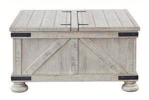 Carynhurst - Cocktail Table with Storage - Whitewash - R&R Furniture Gallery (Fountain Valley, CA)
