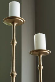 Larwick - Candle Holder Set (Set of 2) - Antique Brass Finish - R&R Furniture Gallery (Fountain Valley, CA)