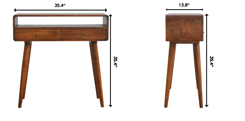 Curved Chestnut Console Table - R&R Furniture Gallery (Fountain Valley, CA)