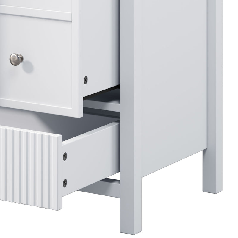 Bathroom Vanity With Separate Sink, Soft Close Doors And 4 Drawers