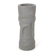 Noble House classic flower planter made of magnesium oxide in stone gray with a textured, durable finish for outdoor or indoor use.