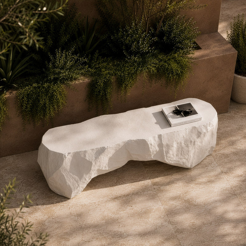 Kamet - Modern Cream Concrete Bench — view 5