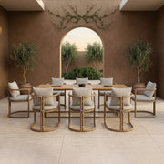 Malta - Outdoor Light Grey + Teak Dining Set — view 5