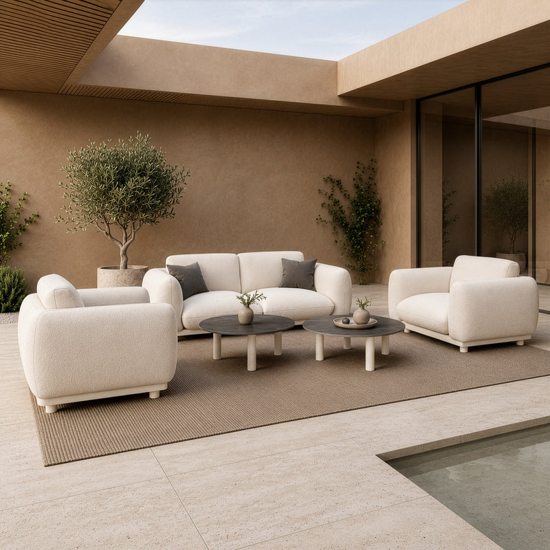 Palma - Outdoor Grey Olefin Fabric Sofa Set — view 3