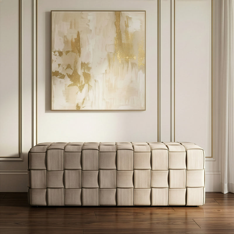 Rousey - Modern Taupe Fabric Bench — view 5