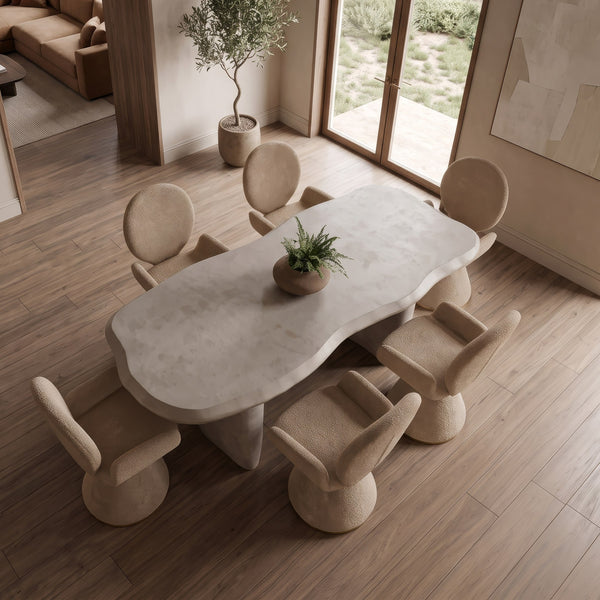 Slone - Modern Beige Concrete Dining Table
