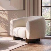 Thrive - Modern Beige Fabric + Antique Brass Accent Chair — view 4