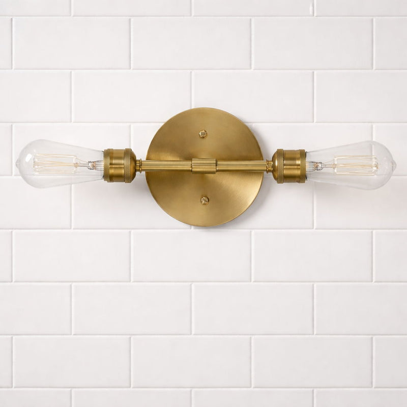 Reverie - Double Lights Bathroom Wall Sconce Over Mirror - Clear / Gold - R&R Furniture Gallery (Fountain Valley, CA)