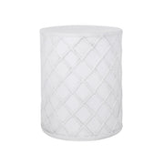 Outdoor antique white end table by Noble House, featuring a classic design with a sturdy wooden surface and decorative metal accents.