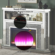 Noralie - 51" Fireplace With LED - Mirrored & Faux Diamonds - R&R Furniture Gallery (Fountain Valley, CA)