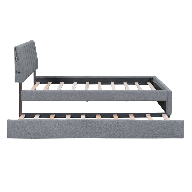 Upholstered Platform Bed With Trundle - R&R Furniture Gallery (Fountain Valley, CA)