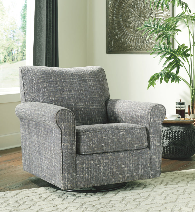 Renley - Swivel Glider Accent Chair - Ash - R&R Furniture Gallery (Fountain Valley, CA)