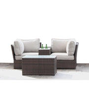 Comfortable Modern Patio Rattan Sectional Set With Cushions - R&R Furniture Gallery (Fountain Valley, CA)
