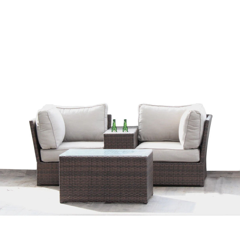 Comfortable Modern Patio Rattan Sectional Set With Cushions - R&R Furniture Gallery (Fountain Valley, CA)