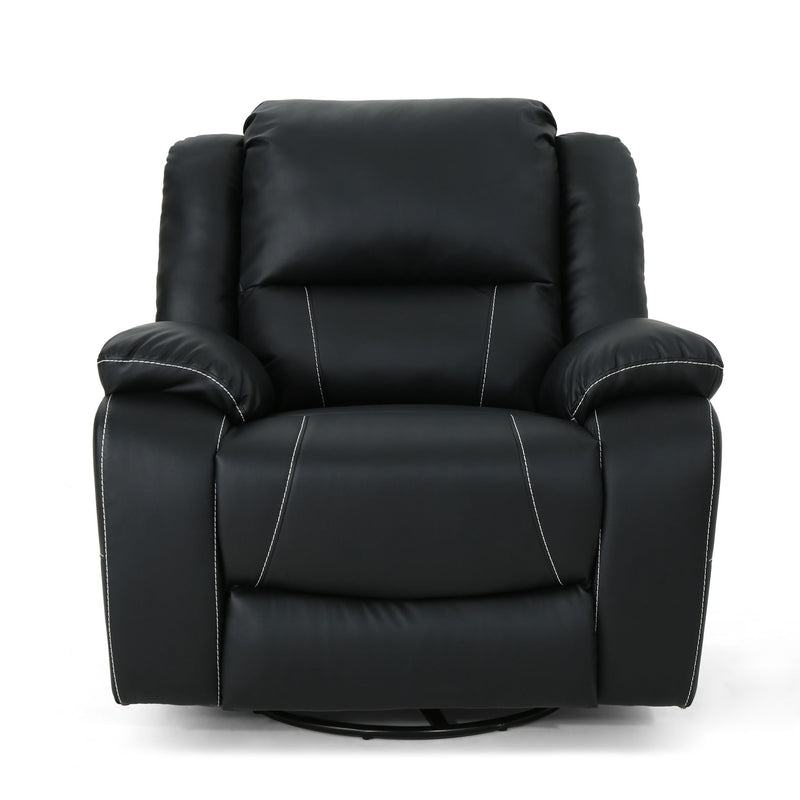 Stylish Wide Manual Swivel Standard Recliner - R&R Furniture Gallery (Fountain Valley, CA)