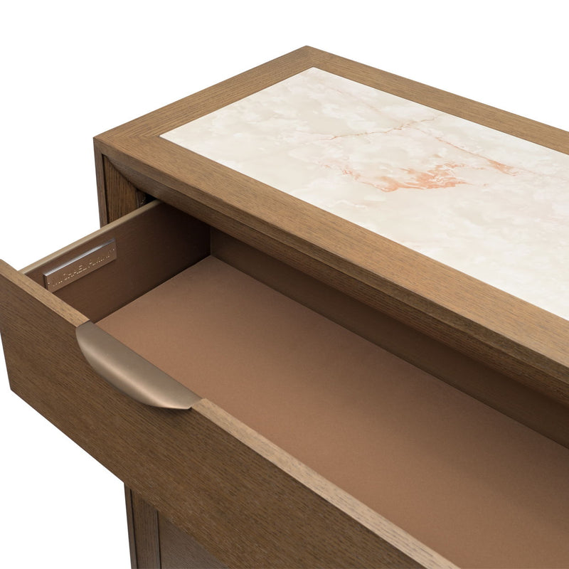 Portrait - 5-Drawer Chest With LED Lights - Sienna Brown - R&R Furniture Gallery (Fountain Valley, CA)