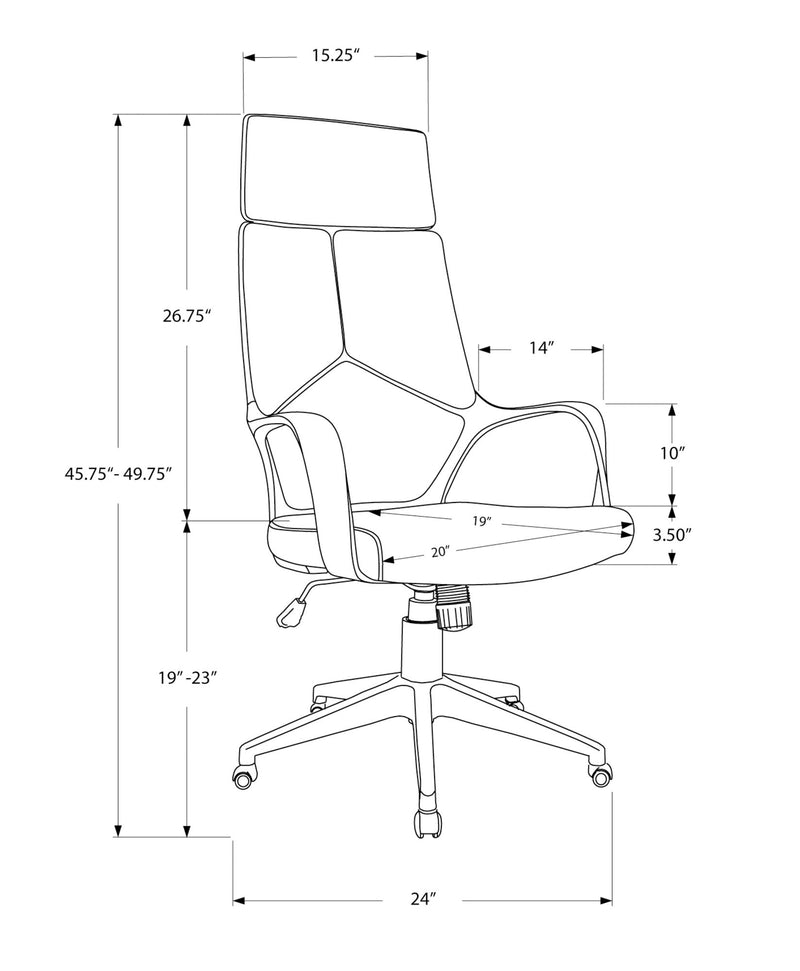 Office Swivel Chair, Adjustable Height, Ergonomic, Armrests, Contemporary & Modern - R&R Furniture Gallery (Fountain Valley, CA)