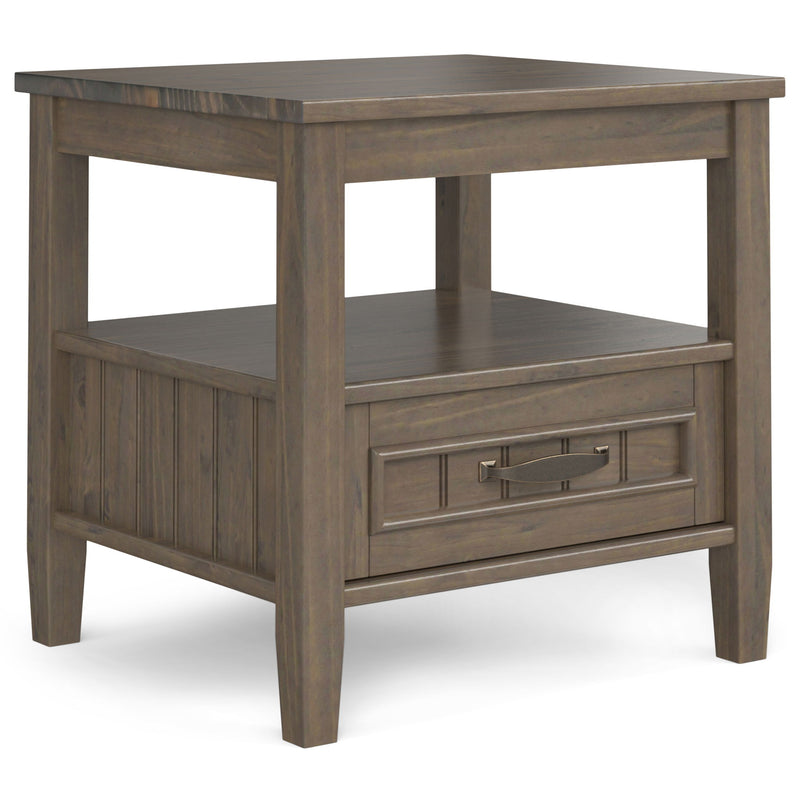 Lev - End Table With Bottom Drawer - Smoky Brown - R&R Furniture Gallery (Fountain Valley, CA)