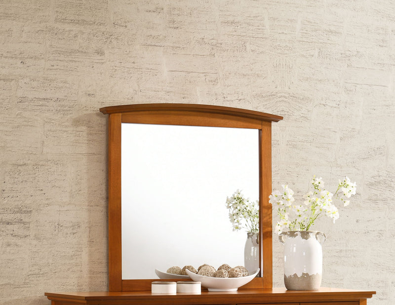 Elegant wall mirror by Glory Furniture with a sleek, modern frame, perfect for adding style to living or bedroom spaces.