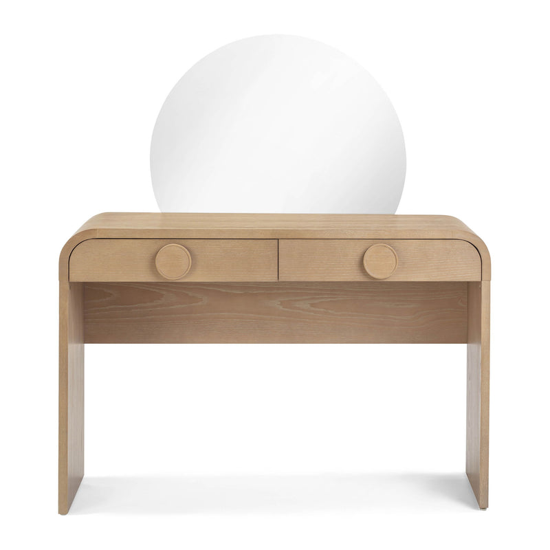 Moonrise - 2 Drawer Vanity Desk - Natural Ash - R&R Furniture Gallery (Fountain Valley, CA)