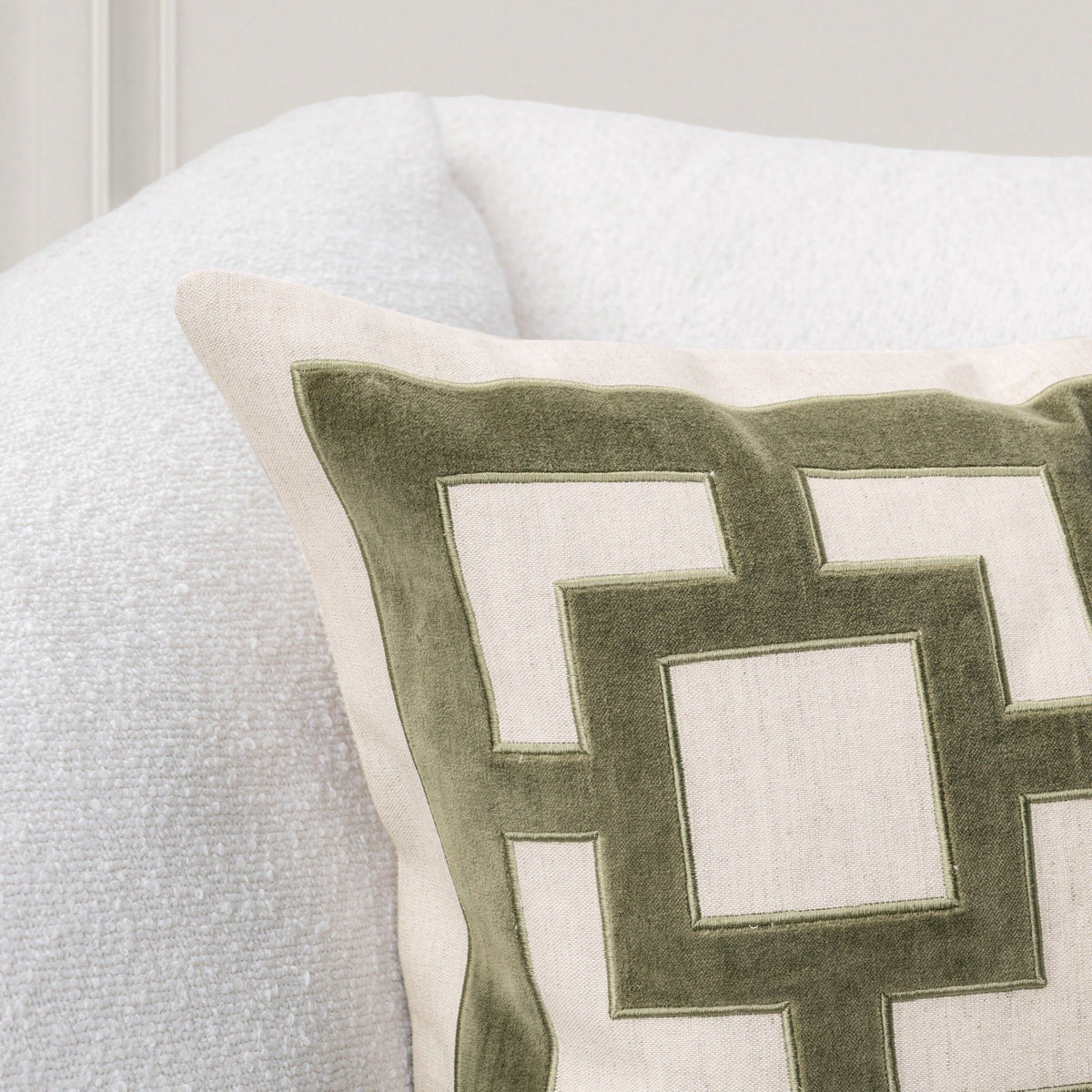 Classic Home Corbin accent pillow with textured fabric and decorative pattern, perfect for sofa or bed decor.