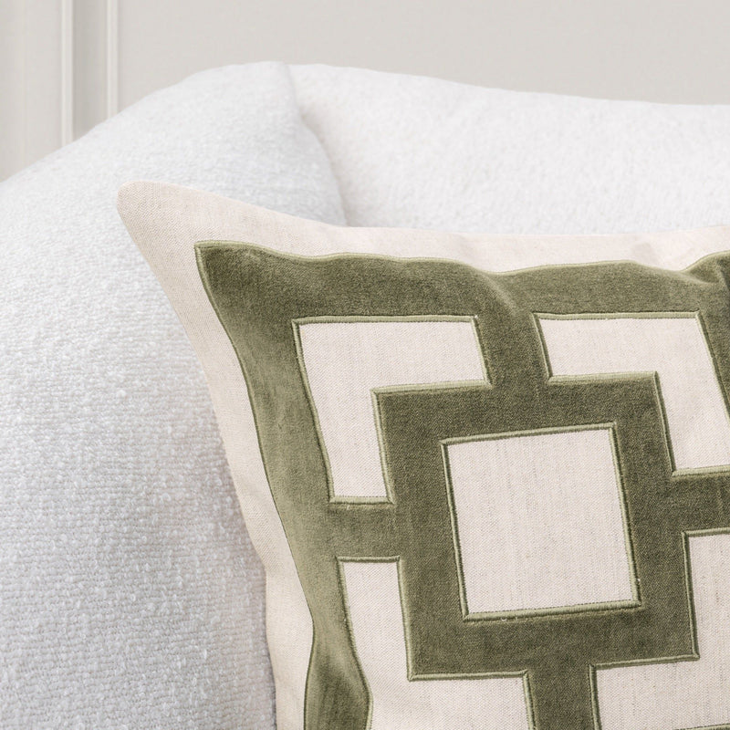 Classic Home Corbin accent pillow with textured fabric and decorative pattern, perfect for sofa or bed decor.