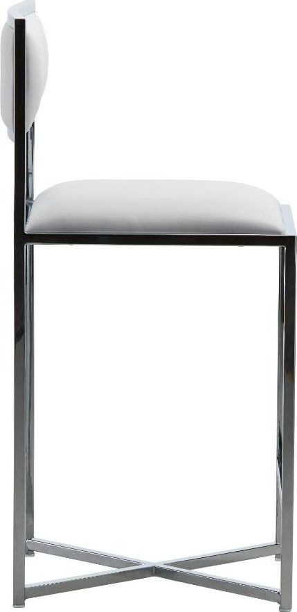 Amalfi X-Base Counter Stool in White Leather