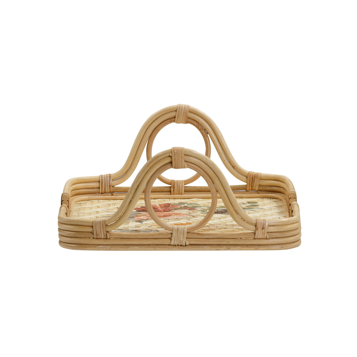 Corey - Floral Bamboo Tray - Multi - R&R Furniture Gallery (Fountain Valley, CA)