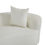 Elegant curved sectional sofa by Noble House with plush foam cushions, showcasing a stylish stationary sofa in a modern living room setting.