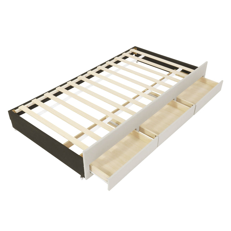 Upholstered Design Platform Bed With Trundle - R&R Furniture Gallery (Fountain Valley, CA)