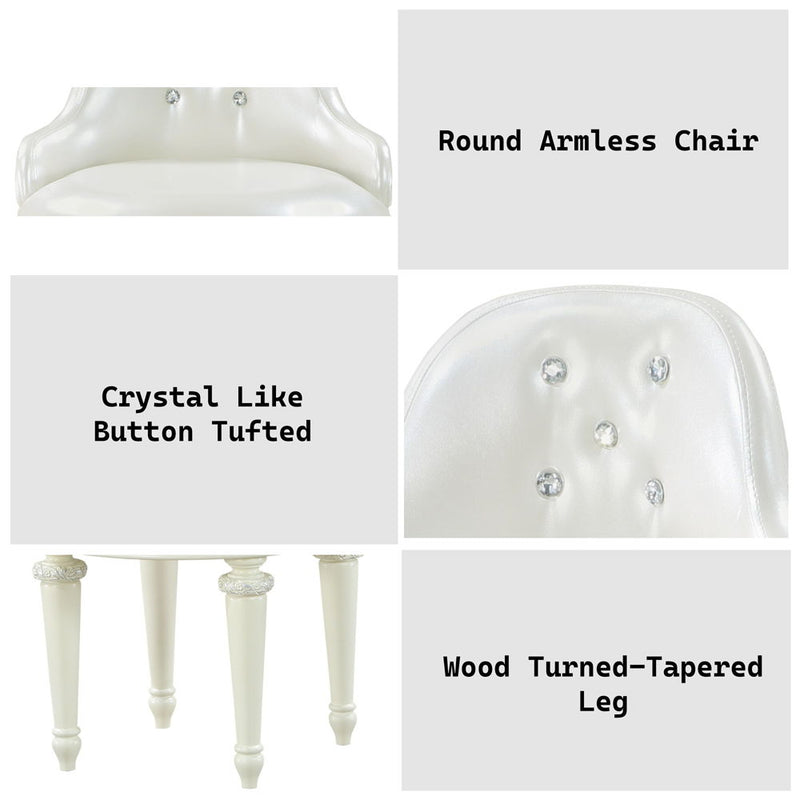 Dorothy - Vanity Chair With Swivel - Ivory - R&R Furniture Gallery (Fountain Valley, CA)