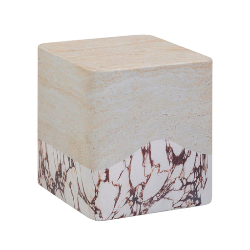 Brut - Concrete Indoor / Outdoor Side Table - Travertine & Breccia - R&R Furniture Gallery (Fountain Valley, CA)