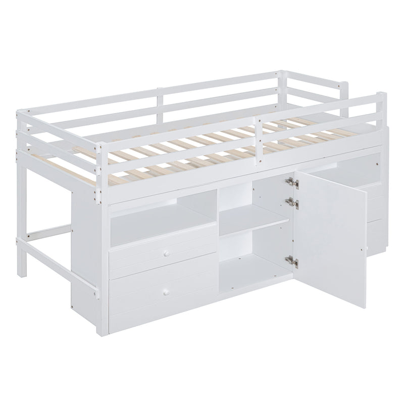 Loft Bed With 4 Drawers, Underneath Cabinet And Shelves - R&R Furniture Gallery (Fountain Valley, CA)