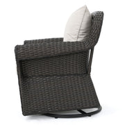 Amaya - Outdoor Swivel Rocker Chair With Water Resistant Cushions - Brown / Beige - R&R Furniture Gallery (Fountain Valley, CA)