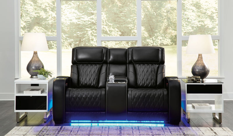 Boyington - Power Reclining Loveseat With Console/Adj Hdrst - R&R Furniture Gallery (Fountain Valley, CA)