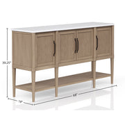 Cement Topped Server With Cane Insets - Sand - R&R Furniture Gallery (Fountain Valley, CA)
