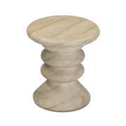 Hyre - Indoor / Outdoor Concrete Side Table - Faux Travertine - R&R Furniture Gallery (Fountain Valley, CA)