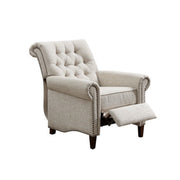 Aidan - Push Back Recliner Chair With Tufted Back And Nailhead Trim - Cream - R&R Furniture Gallery (Fountain Valley, CA)
