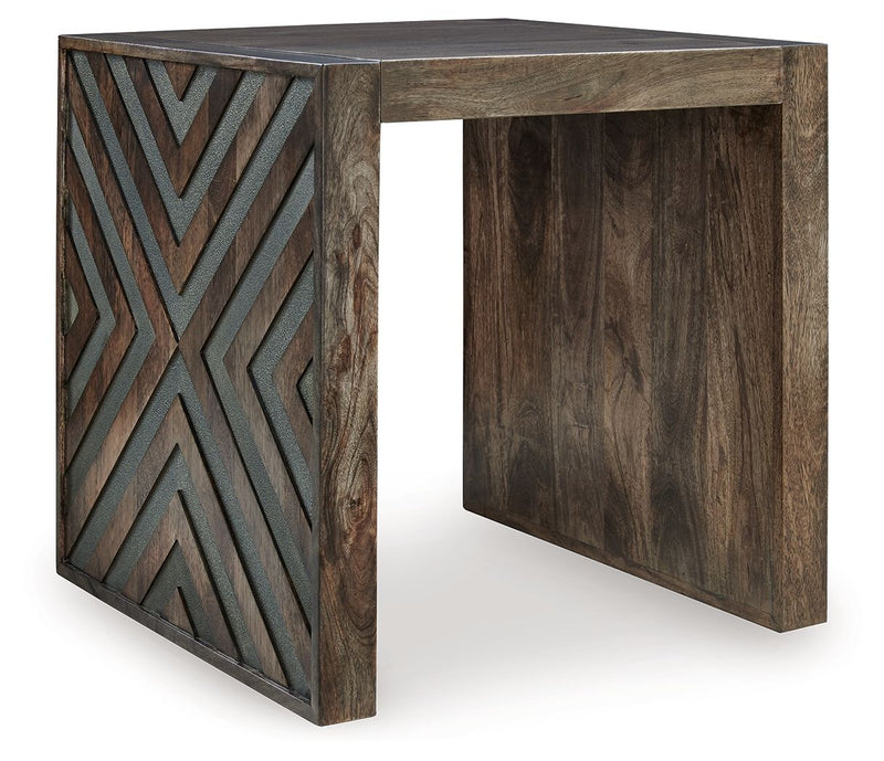 Dreggan - Square End Table - Brown - R&R Furniture Gallery (Fountain Valley, CA)