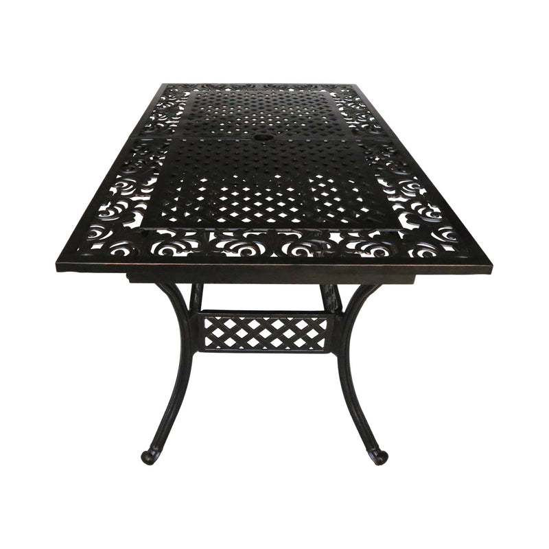 Outdoor Extendable Aluminum Dining Table With Pattern Table Top And Curved Legs - Copper - R&R Furniture Gallery (Fountain Valley, CA)
