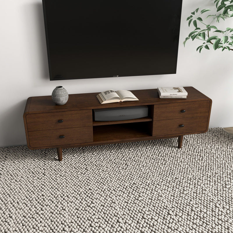 Alexa - TV Stand - Dark Brown / Wood - R&R Furniture Gallery (Fountain Valley, CA)