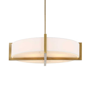 Cresson - 4 Light Drum Pendant - White / Gold